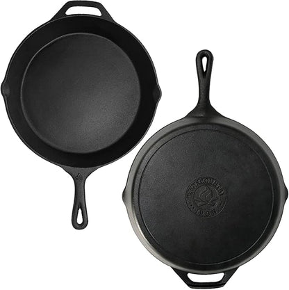 Backcountry Iron 12 Inch Round Large Pre-Seasoned Cast Iron Skillet
