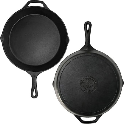Backcountry Iron 10-1/4 Inch Round Medium Pre-Seasoned Cast Iron Skillet