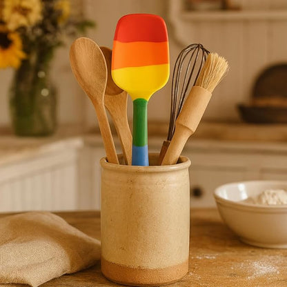 Cooking With Pride Non-Stick Spoon Spatula, Heat-Safe Silicone With Iron Core, 10.5-Inch