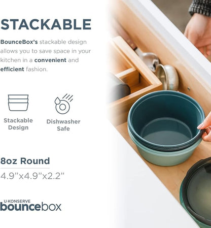 U Konserve Platinum Silicone Food Storage Bento Box Dual Seal Container - Leak Proof, Shatter Proof, Dishwasher Safe, Plastic Free - 8oz (Night Harvest)