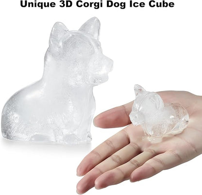 Nax Caki Corgi Dog gifts 3D Ice Cube Mold Fun Shapes, Large Craft Ice Mold, Big Dog Ice Cube Trays for Whiskey Cocktails Bourbon