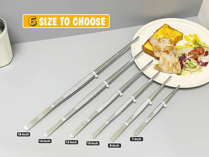JETKONG 10 Inch Kitchen Tweezers Tongs Stainless Steel Cooking Tweezers Professional Chef Tweezers for Serving Food
