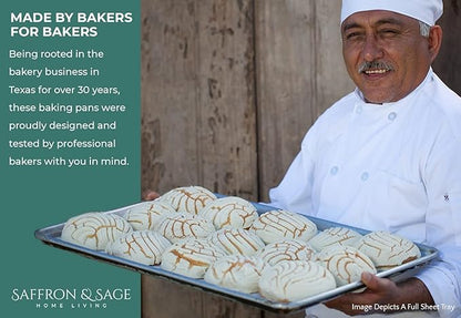Commerical Quality Cookie Sheet Pan - 4 Pack Aluminum Half Sheet Baking Pan by Saffron & Sage Home Living - This 18x13 Baking Sheet Set is Rust & Warp Resistant, Heavy Duty, of Thick Gauge