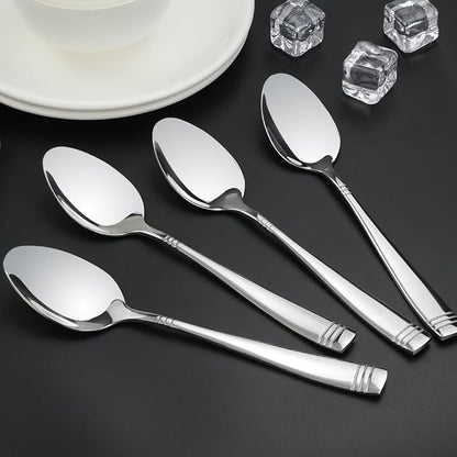 Obstnny Stainless Steel Dinner Spoons, 8-Inch, Set of 12