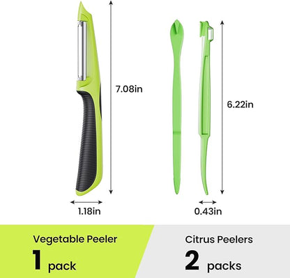 Vegetable Peeler, Swivel Potato Peelers with Handle, Green