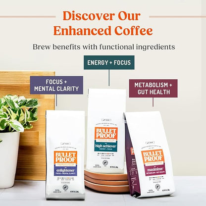 Bulletproof Original Medium Roast Ground Coffee, 12 Ounces (Pack of 3), 100% Arabica Beans, Clean Coffee Tested for Toxins, Packaging May Vary