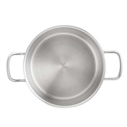 Amazon Basics 12 quarts Stainless Steel Aluminum-Clad Stock Pot with Cover