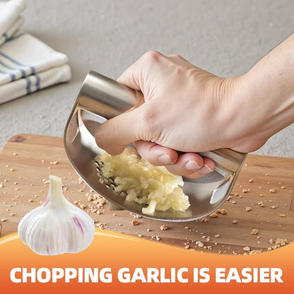Stainless Steel Garlic Press Rocker, Ergonomic Garlic Crusher Tool for Effortless Mincing, Kitchen Gadget for Home Cooking and Chefs (1 PACK)