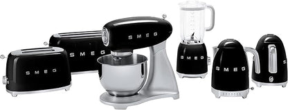 SMEG 2 Slice Toaster with 6 Presets and Defrost Function and Removable Crumb Tray (Black)