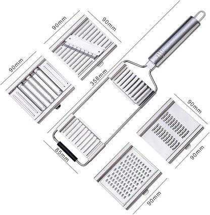 Handheld Food Grater,Professional Zester Slicing Set with 4 Interchangeable Blades for Lime,Cheese,Garlic,Ginger,Chocolate,Vegetable,Fruits