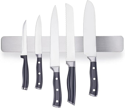 ENOKING 16 Inch Magnetic Knife Holder, 304 Stainless Steel Knife Magnetic Strip for Wall, Refrigerator, RV Kitchen, Knife Rack for Utensil Storage, Gray