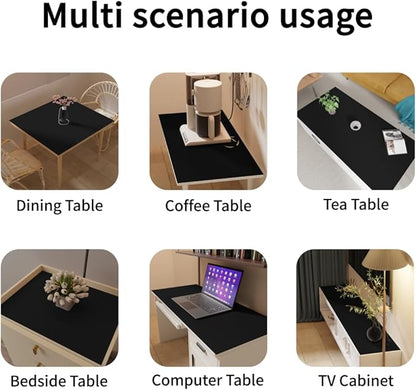 Leather Table Cover,1.8mm Thick,24x36 Inch Table Protector,Coffee Table Protector,Coffee Table Cover,Dining Table Pads.(Black+Black,24x36)