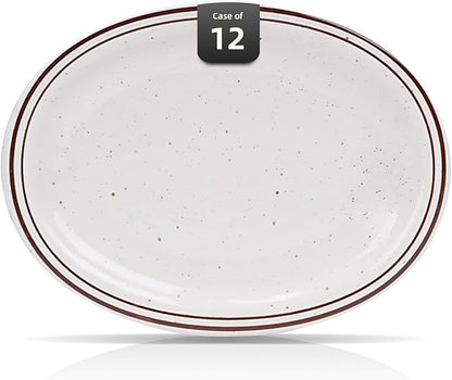 Stoneware Narrow Rim Commercial Grade Dinnerware (Brown Speckle, Platter 11.5" x 8.5")