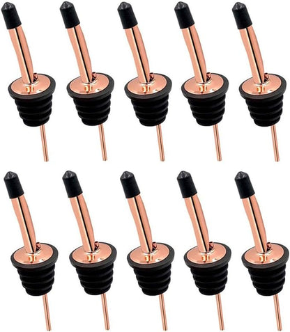 24 Pack Liquor Pour Spouts Set - Stainless Steel bottle spout and Liquor Pourers Dust Caps Covers Rose Gold