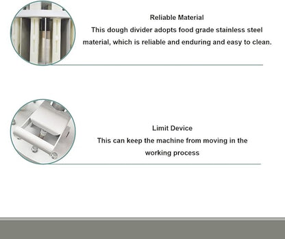 30PCS Vertical Type Manual Dough Dividing Machine 36g-192g/pcs Bakery Dough Cutter Machine Manual Dough Divider with 2 Trays