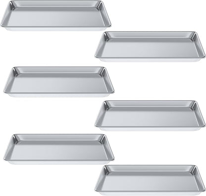 Pack of 6 | 13 in. x 18 in. Half Size Aluminum Bun. / Sheet Pan | Ideal for baking, roasting, cooling, prepping, or storing - a must-have in restaurants, bakeries, and busy kitchens.