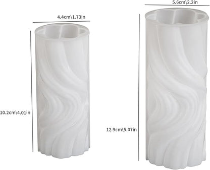 2 Pack Spiral Wave Resin Casting Molds - Silicone for 3D Animal Candle Making