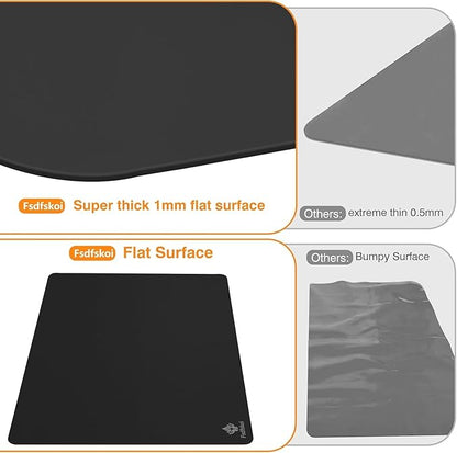 35.5" x 23.6" Extra Large Silicone Mat, Silicone Craft Mat for Placemat Baking Painting Clay Art and More (Black)
