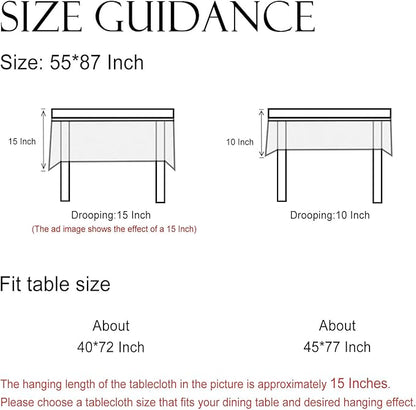 ISAENNE Designer Linen Elegant Tablecloth Rectangular,Colorful Floral Bohemian Table Cloth,Wrinkle Resistant Decor Tablecloths for Dining Thanksgiving Kitchen Party,55"*87"-Floralsea A