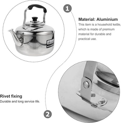 Cabilock 6L Stainless Steel Whistling Tea Kettle Large Capacity Stove Top Water Pot with Ergonomic Handle for Home Kitchen