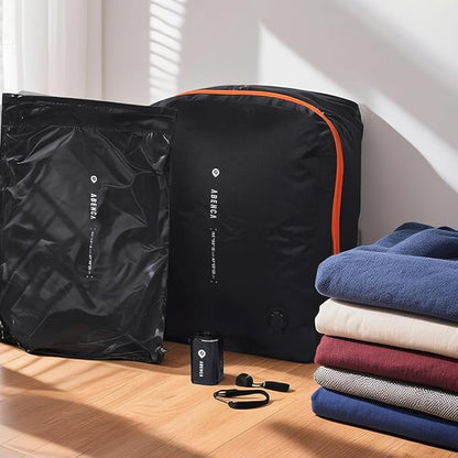 ABENCA Vacuum Storage Bags for Travel with Wireless Pump, Finder Tags, Compression Space Saver Bags, Reusable Vacuum Seal Packing Cube for Suitcases and Backpack.C