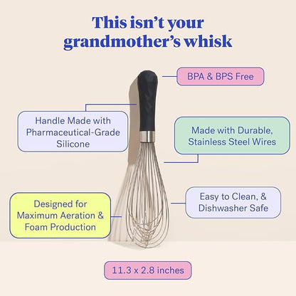 GIR: Get It Right Stainless Steel Whisk - 11 Inch, Studio White Whisker Tool - GIRWKU312SWT
