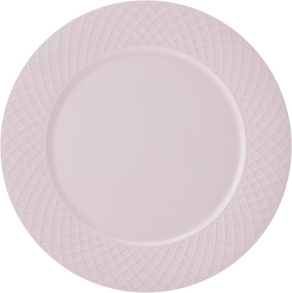 Miksa Trellis Pink Bone China Chip Resistant Lightweight 12 Piece Dinnerware Set, Service for 4