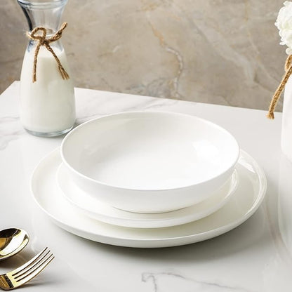 Stone Lain Gabrielle Formal Bone China Dinnerware Set for 8, White