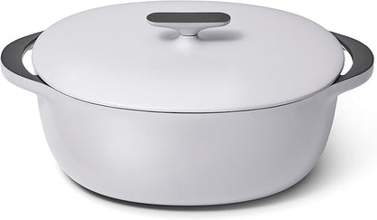 Caraway Enameled Cast Iron Dutch Oven - 8qt Dutch Oven With Lid - 3 Layer Enamel Coating - No Seasoning Required - Compatible With All Stovetops - Oven Safe - No Forever Chemicals - Gray