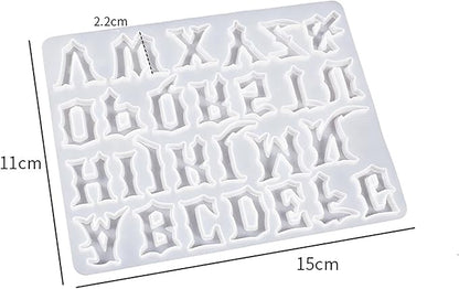 Gothic Mini Letter Alphabet Letter Resin Cylinder Candle & Resin Mold - Resin Casting Silicone Molds for Home Decor & Candle Making Wave Spiral Mold