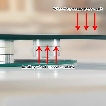 Restaurant Glass Rotating Centerpiece Tray, Commercial Cake Serving Lazy Susan Turntable, Rotating Serving Tray for Dining Table, Lazy Susan for Table top, for Home, Party, Hotel