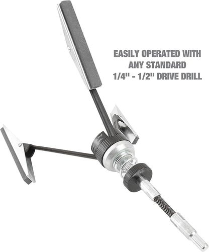 OEMTOOLS 25041 Adjustable Engine Cylinder Hone Deglazer, Honing Tool with 3 Medium Grit 4 Inch Stones, Compatible Standard Drills for Positive Engine Honing Cutting at All Speeds
