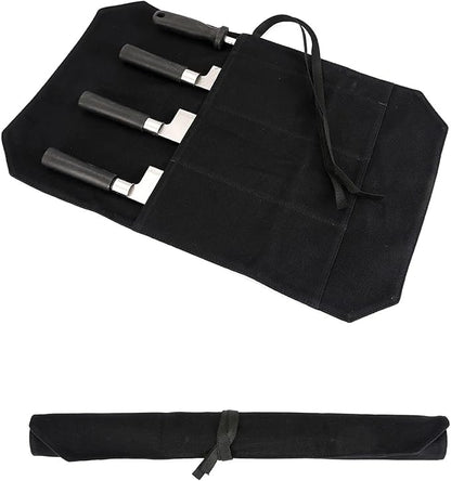 HERSENT Chef's Knife Roll Bag,Portable Travel Chef Knife Case Carrier Storage Bag with 4 Slots Best Gift for Pro Chef or Culinary Enthusiasts Men Women