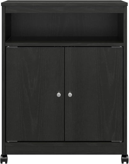 Ameriwood Home Landry Microwave Cart, Black Oak