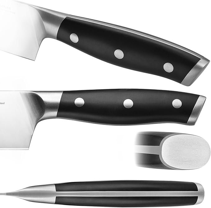 Klaus Meyer Stahl High Carbon Exclusive German Steel 8 Piece Knife Block Set (Black)