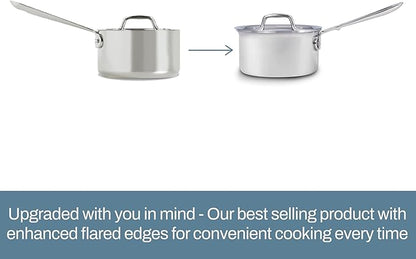 All-Clad D3 3-Ply Stainless Steel Cookware Set – 7-Piece Pots and Pans Set, Induction, Oven Broiler Safe 600F - Includes Frying Pans, Saucepans, Sauté Pan, Stockpot, Professional Cookware – Silver
