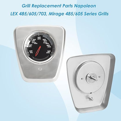 Grill Temperature for Napoleon LEX 485, LEX 605, LEX 730, Mirage 485 605 Series Grills, Built-in LEX 485 Temperature Gauge Replacement Parts for Napoleon Grill Accessories