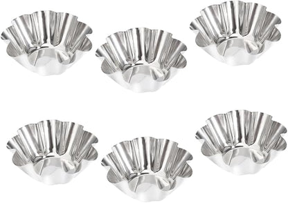 Unomor Pcs Stainless Steel Sauce Dish Egg Tart Tins Egg Tart Shell Baking Pan Puto Molder Filipino Baking Supplies Dish Mini Paper Cups Mold Cake Portuguese s