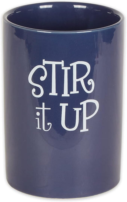 DII Kitchen Accessories Retro Collection Ceramics, Utensil Holder, Nautical Blue