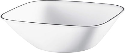 Corelle Vitrelle 18-Piece Service for 6 Dinnerware Set Triple Layer Glass and Chip Resistant, Lightweight Square Plates and Bowls Set, Timber Shadows