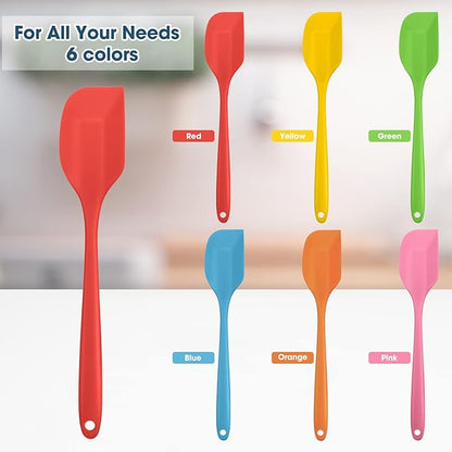 Irenare 30 Pcs Silicone Spatulas 11 Inch Large Rubber Spatulas Heat Resistant Non Stick Flexible Scrapers Baking Mixing Tool Cookware Dishwasher Safe, 6 Colors