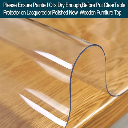 14x16 Clear Plastic PVC Wood Desk Protector Pad Rectangle Thick Clear Plastic Vinyl Tablecloth Furniture Protective Desktop Liner Cover Waterproof Computer Tabletop Protection Desk Blotter Mat Pad