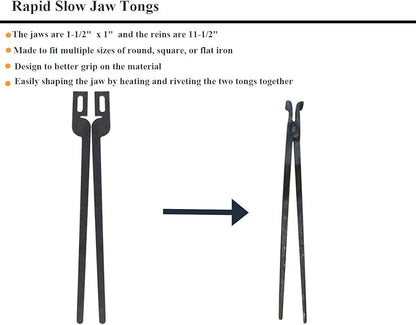 Rapid Tongs Bundle Set 6 Type of Tong Bundles Set DIY Rapid Tongs Comes with Rivet for Beginner Futher Smithing
