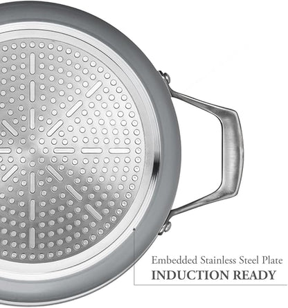 TECHEF - CeraTerra Collection, 5-quart Ceramic Nonstick Soup Pot with Glass Lid (PFAS, PTFE, and PFOA Free), Made in Korea (5-quart)