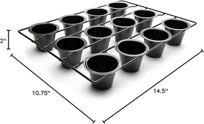 Fox Run 4758 Linking Mini Popover Pan, Carbon Steel, Non-Stick, 12-Cups