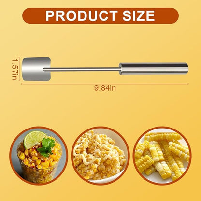 Easy Clean Corn Cob Peeler, 2024 New Corn Peeler for Corn On The Cob Corn Cob Stripper Corn on the Cob Remover, Stainless Steel Corn Stripping Tool for Home Kitchen, Restaurant Chef (1)