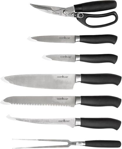 Camp Chef 9 Piece Professional Knife Set,Black
