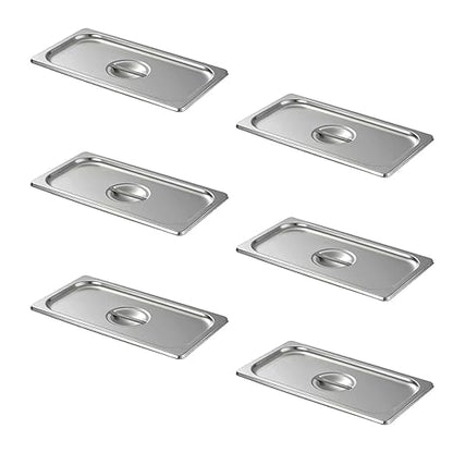 Stainless Steel Pan Lid - Fits 1/3 Size Steam Table Pans Dishwasher Safe for Catering, Buffets, Restaurants