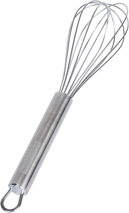 Restaurantware-German Standard 8.5 Inch French Whisk, 1 Dishwashable Kitchen Wire Whisk - Ergonomic Handle, Durable, Stainless Steel French Whip, For Blending, Stirring, Mixing Of Ingredients