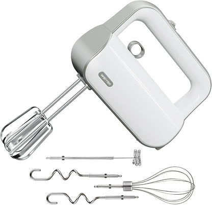 4-in-1 Electric Hand Mixer for Baking, Cooking and Coffee Drinks（Light Olive Green）